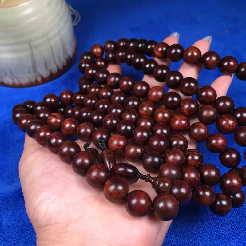 【海南黄花梨油梨 12mm/108颗念珠 纹理清晰自然 色泽鲜艳 底色干净 96.2g】图8