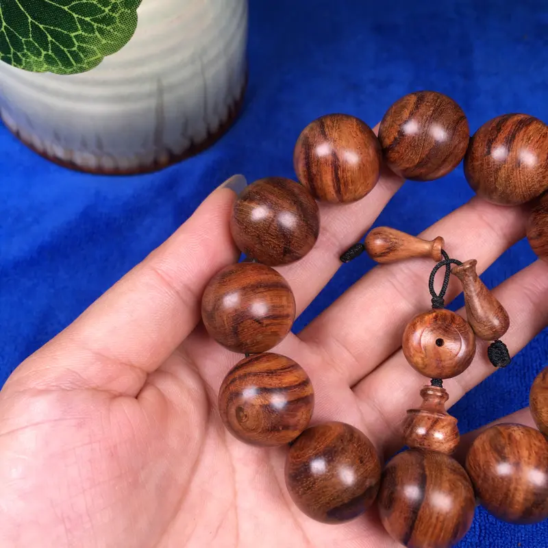 【海南黄花梨糠梨 20mm/12颗 虎皮纹 颜色均匀 品相不错 入门级别 43.6g】图2