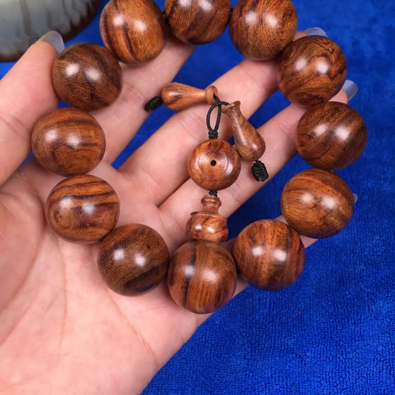 【海南黄花梨糠梨 20mm/12颗 虎皮纹 颜色均匀 品相不错 入门级别 43.6g】图1