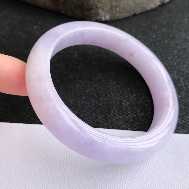 【6.29.2/圈口:55/11.5/8.6mm,紫罗兰宽边手镯,上手漂亮极了,粉嫩可人】图6