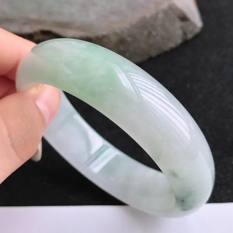 【6.29.8/完美圈口:57.5/16/7.5mm,飘花宽边手镯,飘花意境飘洒,花色灵动】图1