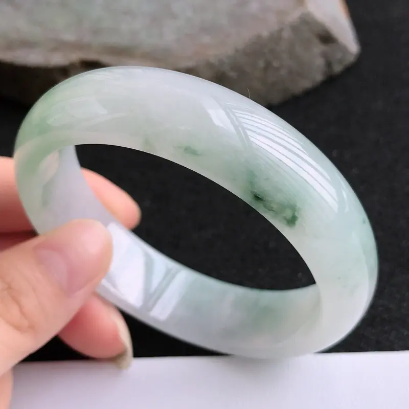 【6.29.8/完美圈口:57.5/16/7.5mm,飘花宽边手镯,飘花意境飘洒,花色灵动】图5