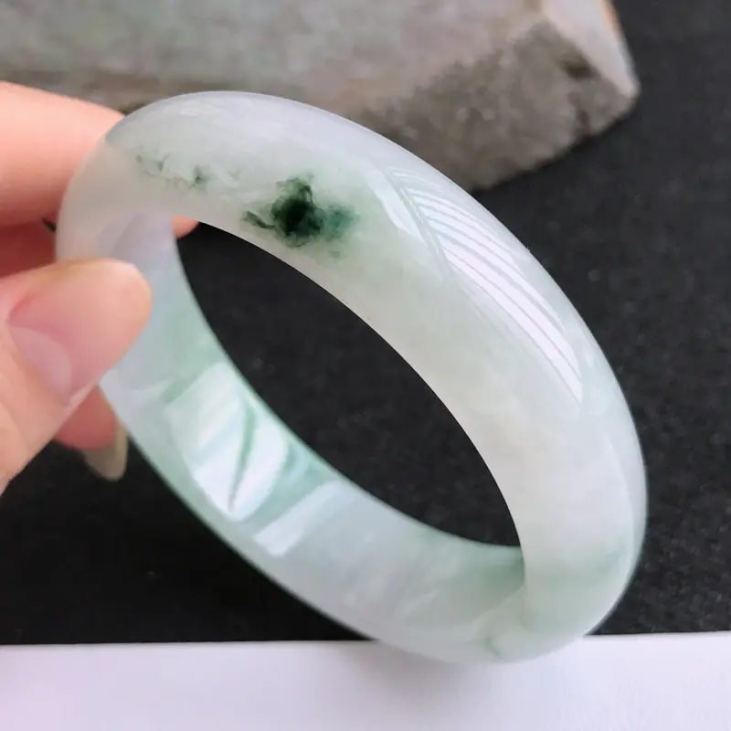 【6.29.8/完美圈口:57.5/16/7.5mm,飘花宽边手镯,飘花意境飘洒,花色灵动】图4