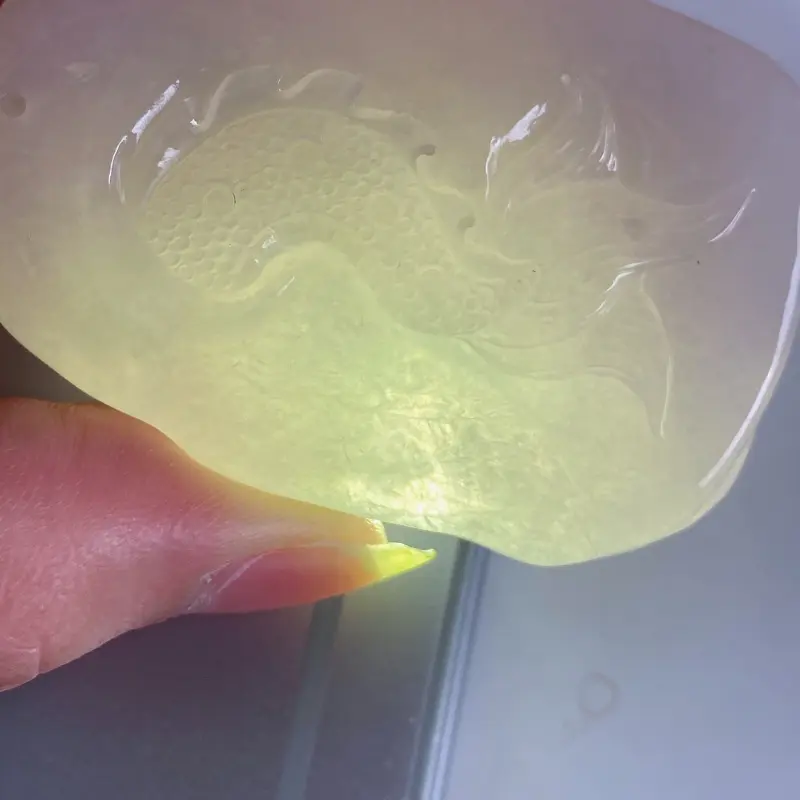【A货翡翠-种好紫罗兰祥龙观音吊坠,尺寸-55.6*37.9*13.5mm】图9