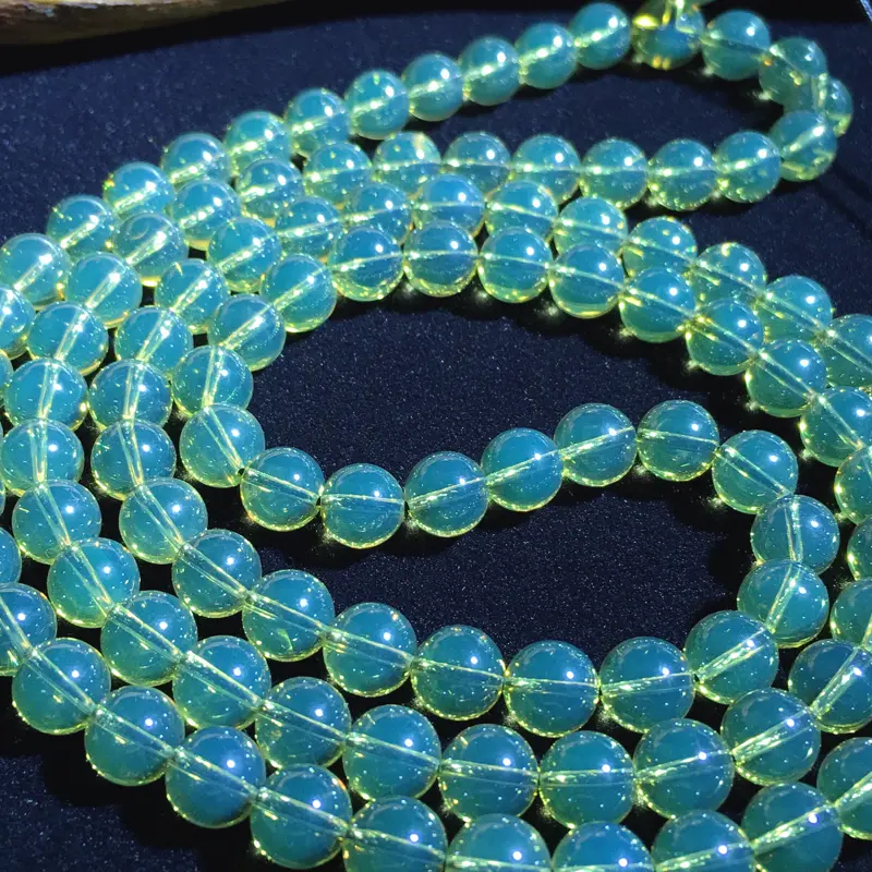新人专享 -墨西哥蓝珀108净水佛珠，珀体通透，净水无瑕。尺寸：7mm，一条27.6克重，项链佩戴或者手链搭配两用款。