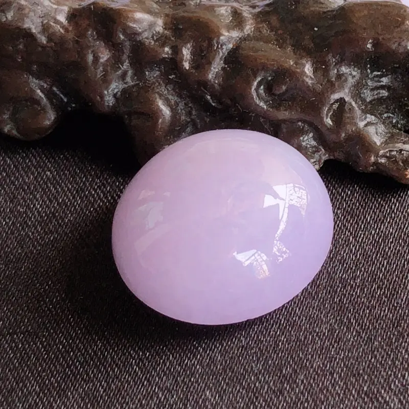 天然a货翡翠紫罗兰蛋面裸石（镶嵌件）戒面，玉质细腻，水润