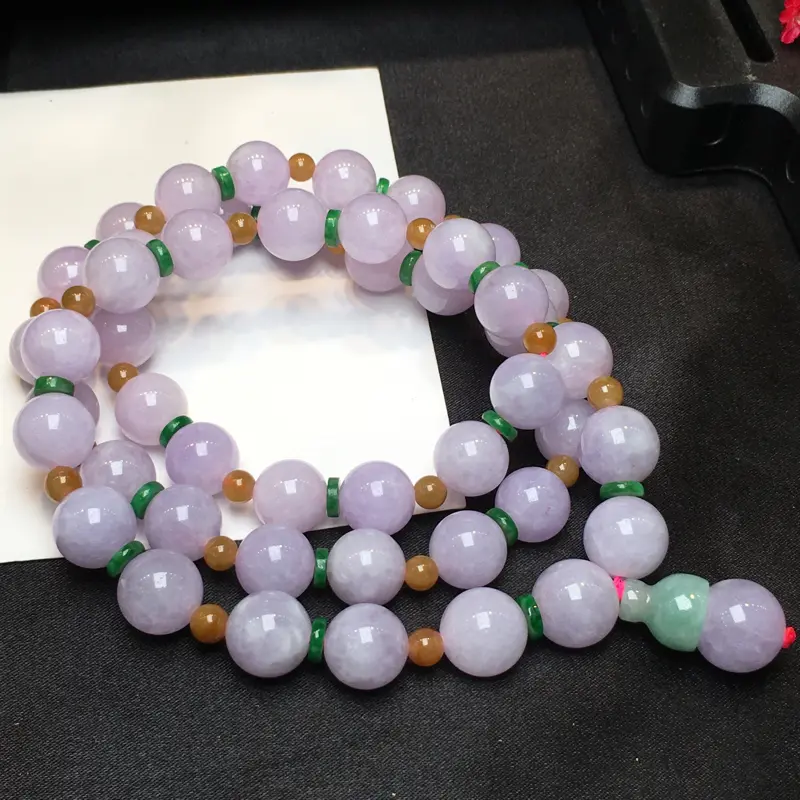 紫罗兰珠链，饱满细腻，个别有微纹可忽略，性价比高，推荐，尺寸11mm，重量112.75g
