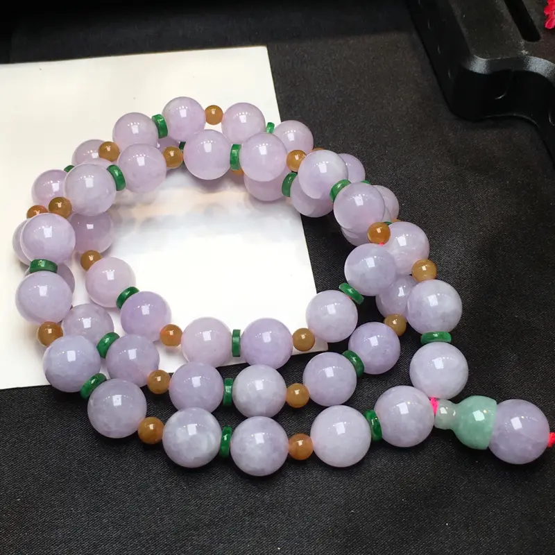 紫罗兰珠链，饱满细腻，个别有微纹可忽略，性价比高，推荐，尺寸11mm，重量112.75g