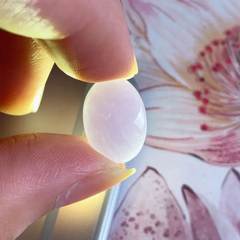 A货翡翠-种好紫罗兰蛋面镶嵌件，尺寸-15*12.3*7mm