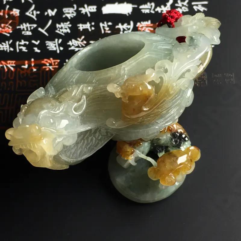 糯种龙龟茶壶摆件  尺寸77-48-23毫米 玉质水润 雕工精湛