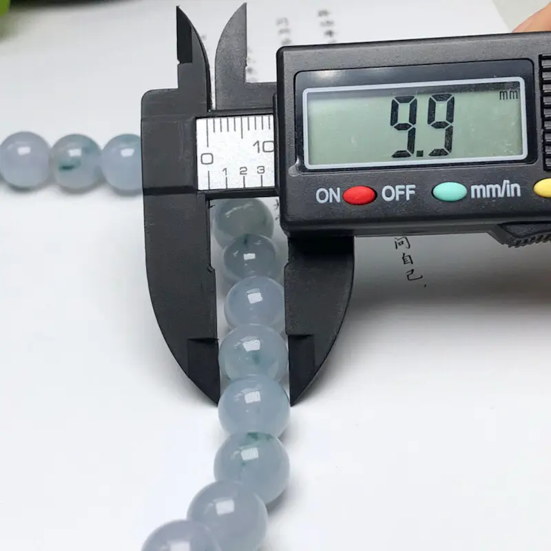 【冰糯种粉紫飘花翡翠珠链项链、70颗、直径9.9毫米、质地细腻、飘花灵动、水润光泽、隔珠是装饰品、ADA150D12】图8