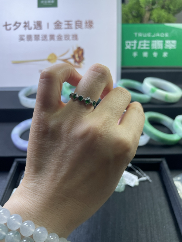 【秒杀】绿戒指18k