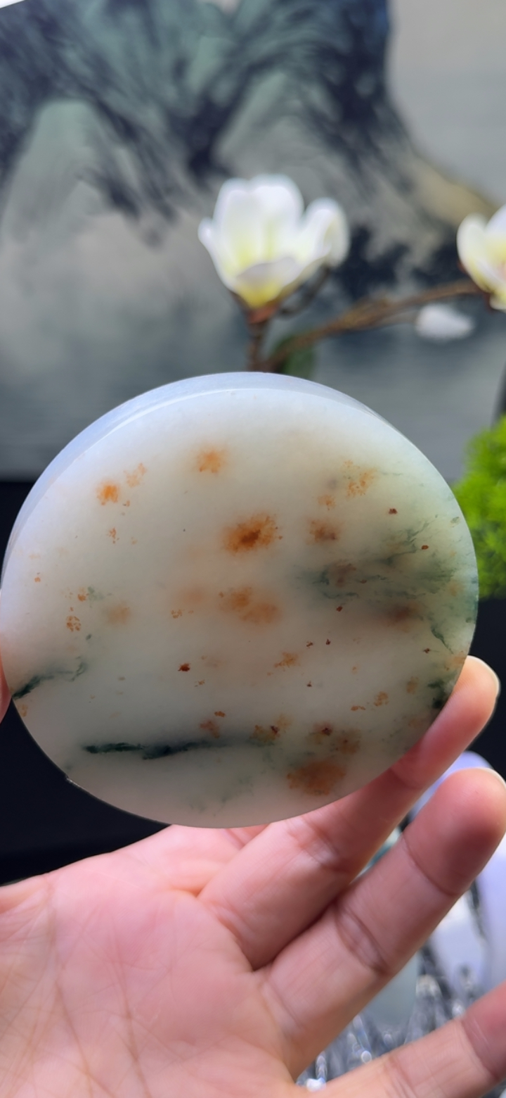 飘花带撒金翡翠手镯