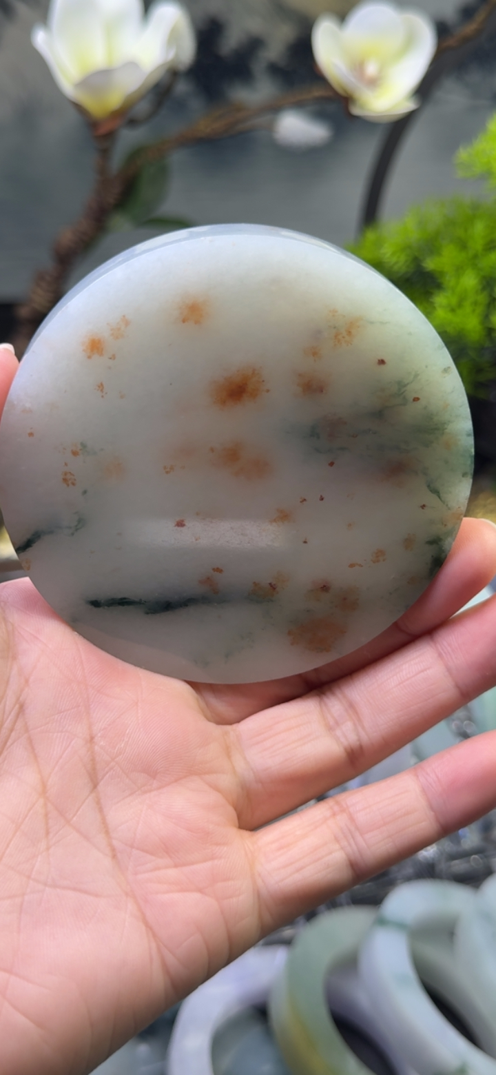 飘花带撒金翡翠手镯