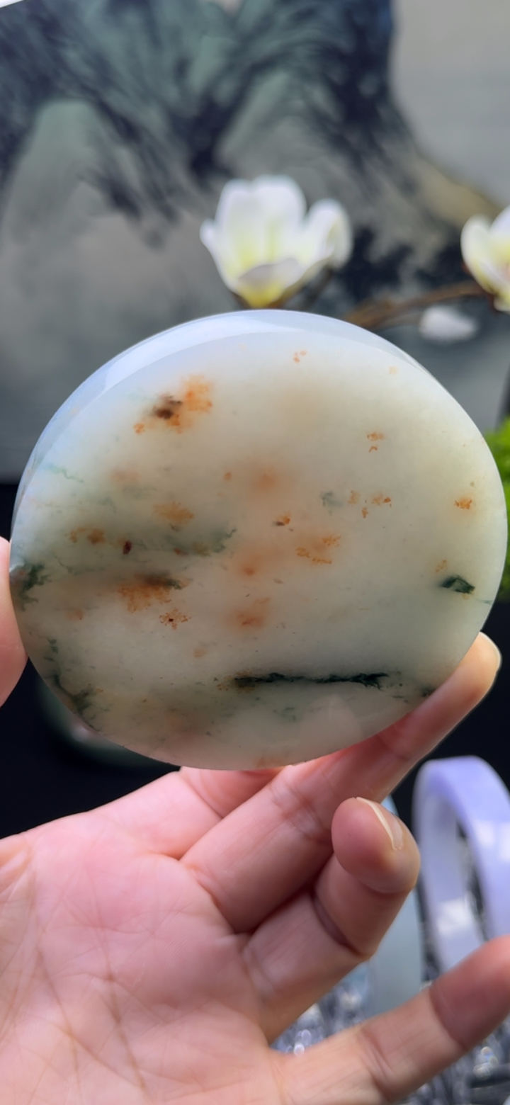 飘花带撒金翡翠手镯