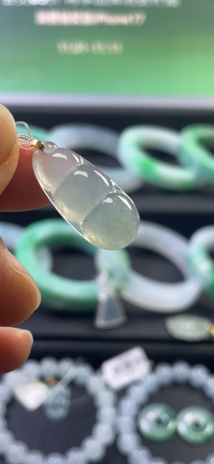 对庄翡翠官方直播精品挂件18k 金扣头