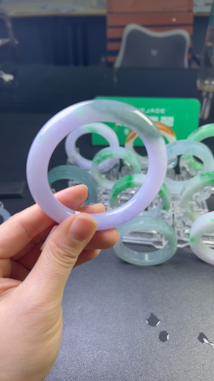 冰糯种紫色翡翠55-56